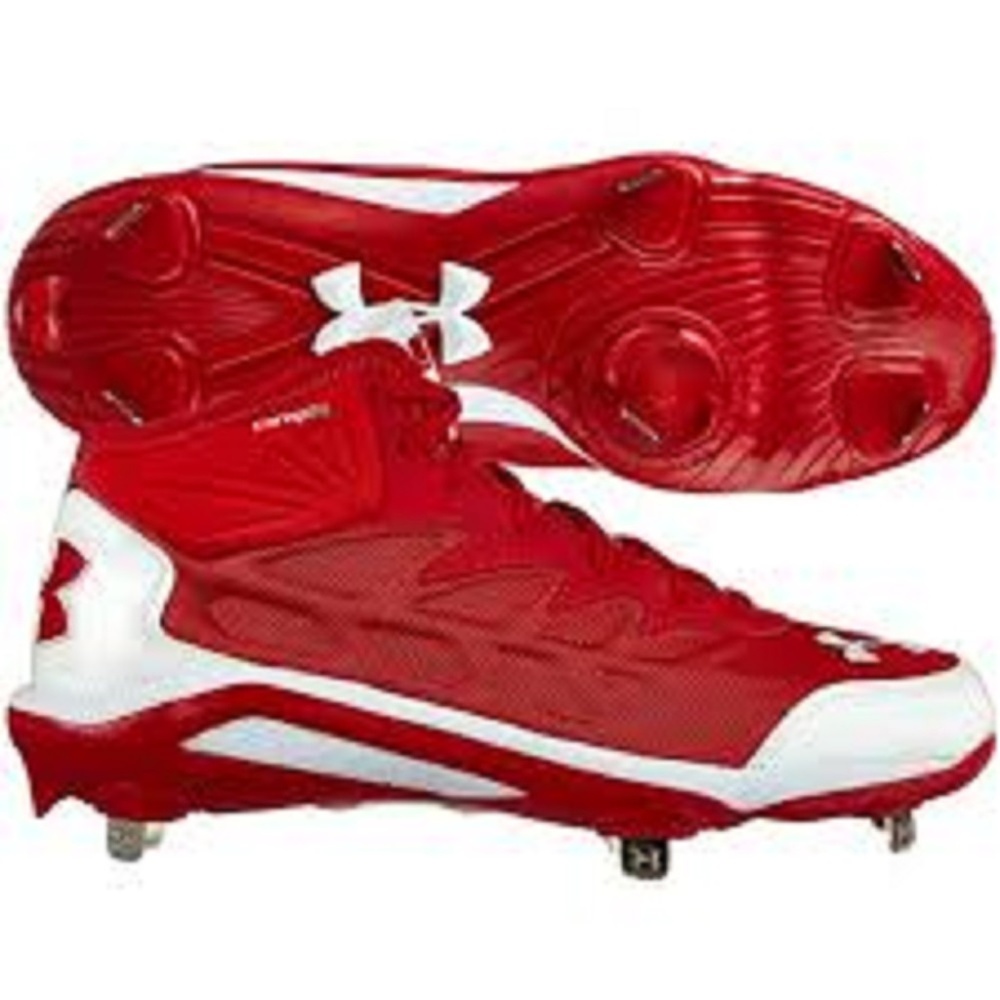 Under Armour Mid ST Compfit Red Baseball Cleat